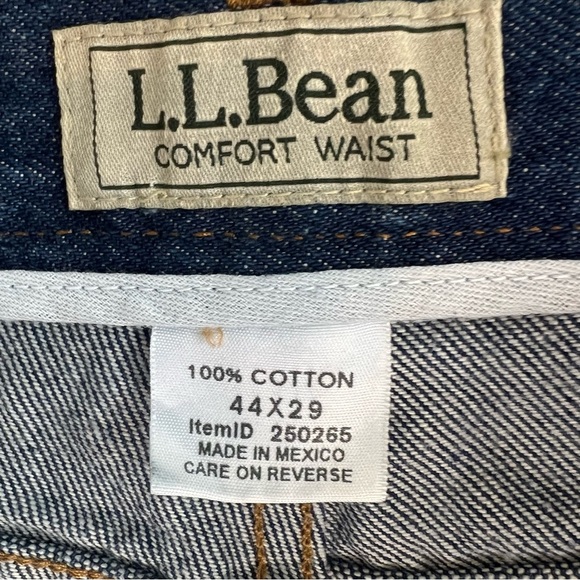 L L Bean Men's Comfort Waist Jeans Dark Wash Sz 44x29 Adjustable Waist workwear - Picture 6 of 15